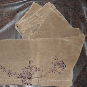 Vintage Chadwicks - Finely Corded 5 Pocket Wide Leg Relaxed Fit Embroidered